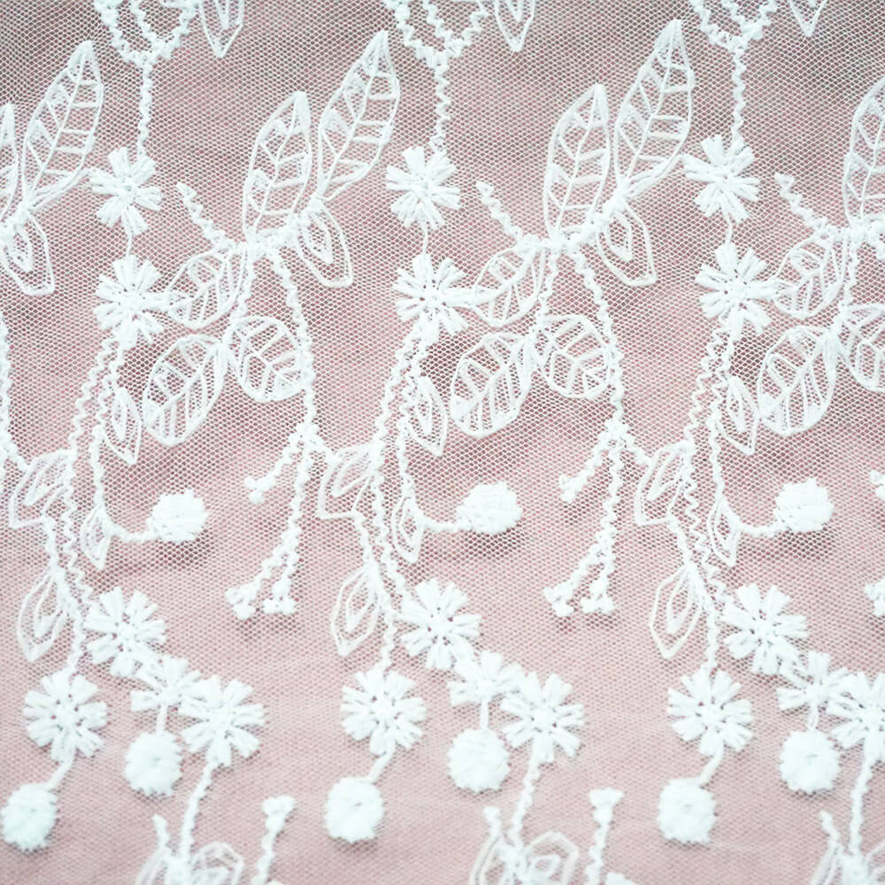 Embroidered Fabric All-Over Embroidery Milk Silk for Women's Wear Whol 3